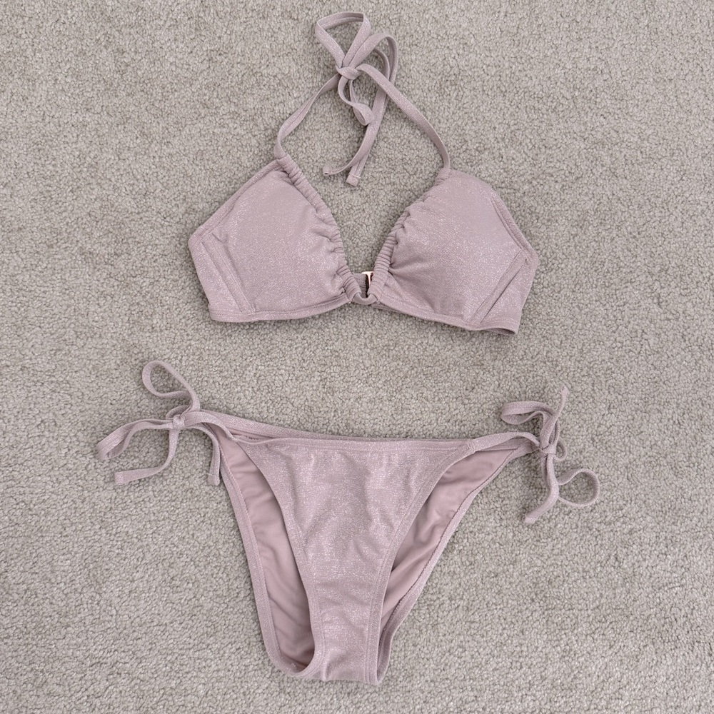 SHADE & SHORE Halter Shimmer Bikini